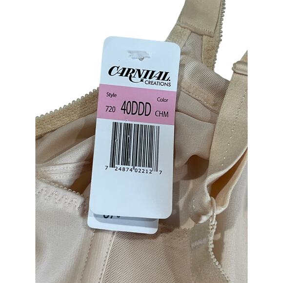 Carnival Full Figure Camisole Longline Bra Women's Size 40DDD Style 720 Boning - Picture 3 of 6